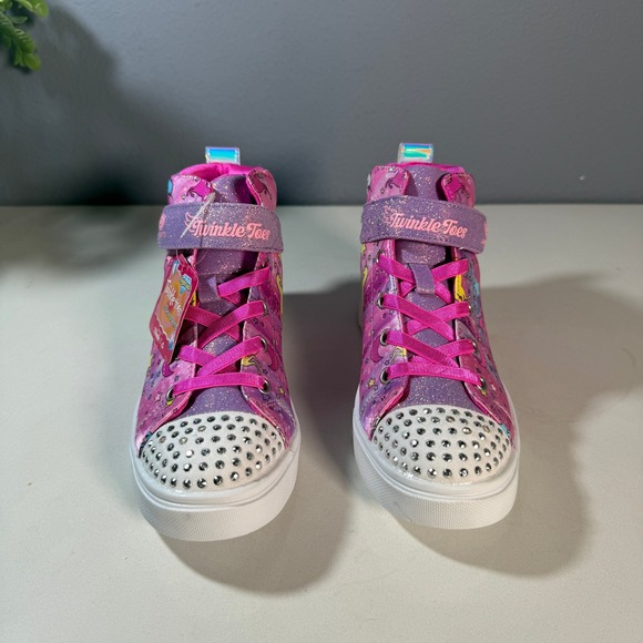 Skechers Twinkle Toes Girls Unicorn Light Up High Top Sneakers Size 2.5 - Picture 4 of 16